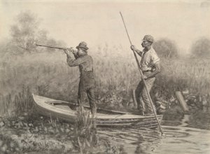 Studie voor schieten vanaf een punter door Thomas Eakins