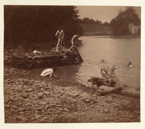 Studie voor zwemmen, 1883 door Thomas Eakins