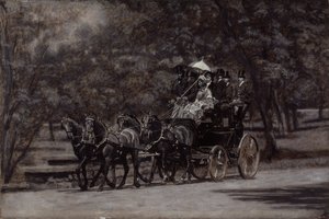The Fairman Rogers Four-In-Hand (Een meimorgen in het park) door Thomas Eakins