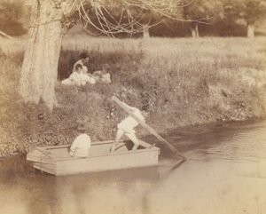 Twee Jongens die bij de Kreek Spelen door Thomas Eakins