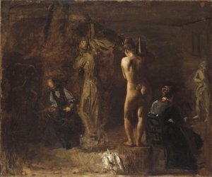 William Rush snijdt zijn allegorische figuur van de Schuylkill River, 1876