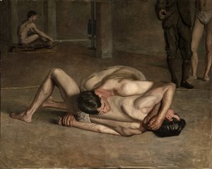 Worstelaars door Thomas Eakins