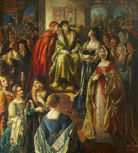 Koning Hendrik VII beboet de burgers van Bristol omdat hun vrouwen zo fijn gekleed waren door Thomas Edwin Mostyn