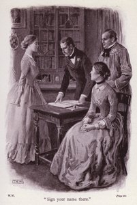 Illustratie voor The Woman In White door Wilkie Collins door Thomas Eyre Macklin