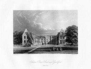 Sutton Place, nabij Guildford, Surrey, 19e eeuw door Thomas F. Darmill