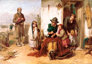 De armen, de vriend van de arme door Thomas Faed