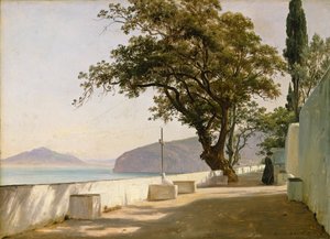 Terras met eik, Sorrento door Thomas Fearnley