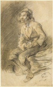 Een houthakker zittend op een bundel takkenbossen door Thomas Gainsborough