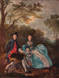 Portret van de kunstenaar met zijn vrouw en dochter