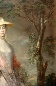 Boomdetail, van een schilderij van Mary, gravin Howe, ca. 1760 door Thomas Gainsborough