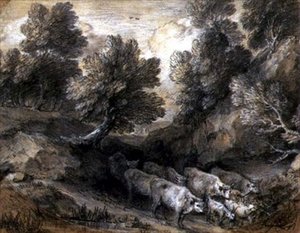 Boslandschap met vee en geiten, c.1768-72 door Thomas Gainsborough
