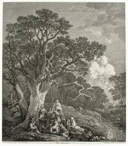Bosrijk Landschap met Zigeuners Rond een Vuur door Thomas Gainsborough