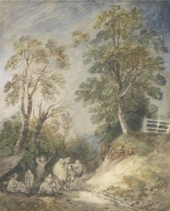 Boslandschap met Zigeunerkamp, ca. 1760-65 door Thomas Gainsborough