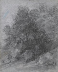 Bosrijk Landschap met Herder, Koeien en Huisje door Thomas Gainsborough