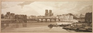 Een Selectie van Twintig van de Meest Schilderachtige Uitzichten in Parijs: Uitzicht op Pont de la Tournelle & Notre Dame genomen vanaf het Arsenaal