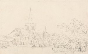 Kerk van Great Marlow, Buckinghamshire door Thomas Girtin