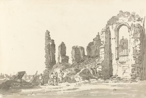 Ruïnes van het Savoy Palace, Londen door Thomas Girtin
