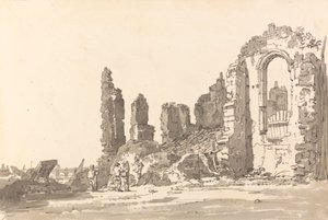 Ruïnes van het Savoy Palace, Londen door Thomas Girtin