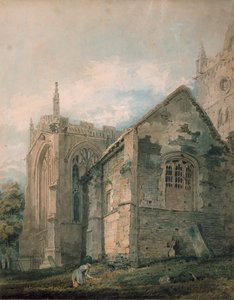 Het Oude Knekelhuis, Heilige Drievuldigheidskerk, Stratford-upon-Avon, 18e eeuw door Thomas Girtin