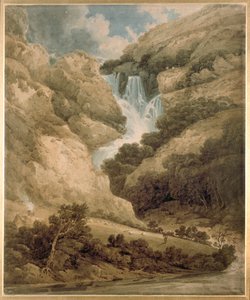 De Kloof van Wathenlath met de Watervallen van Lodore, Derwentwater, ca. 1801 door Thomas Girtin