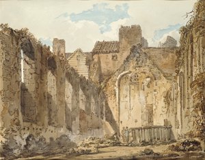 De ruïnes van de kapel in het Savoy Palace, Londen door Thomas Girtin