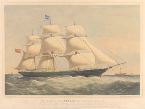 Het Clipperschip Mirage, 965 ton, ca. 1853-57 door Thomas Goldsworth Dutton