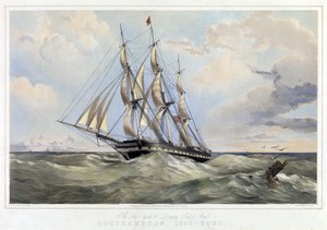 De New York lijn zeilboot (Verenigde Staten) Londen (Engeland), Southampton (capaciteit 1600 ton)