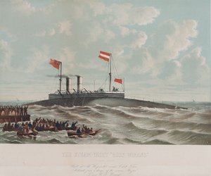 Het stoomjacht Ross Winan (sigaarboot), gebouwd in Millwall (Engeland)