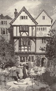 Het grijze huis (litho) door Thomas Hamilton Crawford