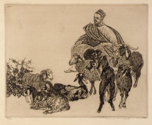 Zonder titel (Arabier met geiten) door Thomas Handforth