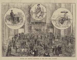 Fiets- en driewielexpositie in het stadhuis, Holborn