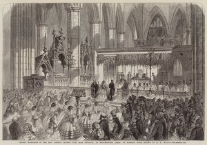 Koorhuwelijk van dominee Arthur Thynne met juffrouw Kendall, in Westminster Abbey op dinsdag