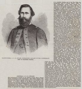 Generaal-majoor J E B Stuart, bevelhebber van de Cavalerie van het Confederale Leger van Noord-Virginia