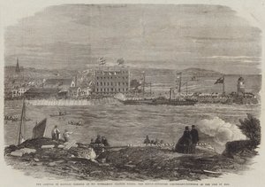 De aankomst in Douglas Harbour van Zijne Excellentie Francis Pigott, de nieuw benoemde luitenant-gouverneur van het eiland Man door Thomas Harrington Wilson