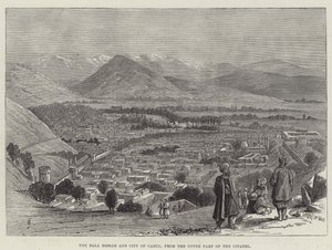 De Bala Hissar en Stad Cabul, vanaf het Bovenste Deel van de Citadel
