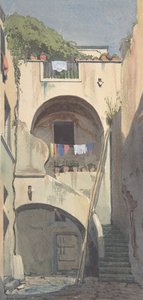 Een Huis in Sorrento, midden 19e eeuw door Thomas Hartley Cromek