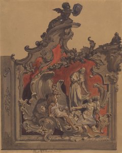 School van San Rocco, Venetië: Studie voor gebogen decoratie door Thomas Hartley Cromek