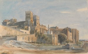 De Kathedraal en het Paleis van de Pausen, Avignon door Thomas Hartley Cromek