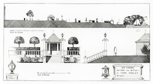 Southport: Sectie en Details van Bovenste Terras en Muren, uit Thomas Mawson