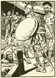 Horatius bij de brug (gravure) door Thomas Heath Robinson