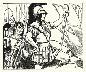 Leonidas (litho) door Thomas Heath Robinson