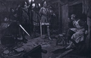 De gevangenneming van William Wallace AD1305 (litho) door Thomas Heath Robinson
