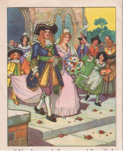 De bruiloft (litho) door Thomas Heath Robinson