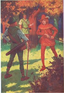 "Het is een pestilente schurk!" riep de scharlakenrode vreemdeling (kleurenlitho) uit.