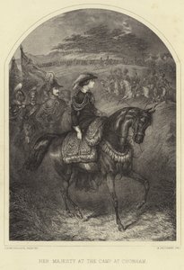 Hare Majesteit Koningin Victoria in het kamp in Chobham door Thomas Henry Nicholson