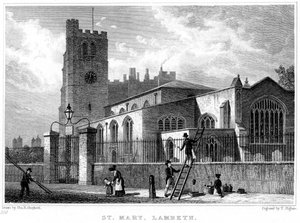 Kerk van St. Mary, Lambeth, Londen, 1831 door Thomas Higham