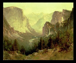 Jagen in Yosemite, 1890 door Thomas Hill