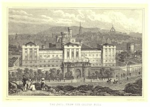 De Gevangenis, vanaf Calton Hill door Thomas Hosmer (after) Shepherd