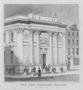 Het Nieuwe Gresham College, Londen door Thomas Hosmer (after) Shepherd