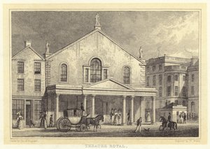 Theatre Royal (gravure) door Thomas Hosmer (after) Shepherd